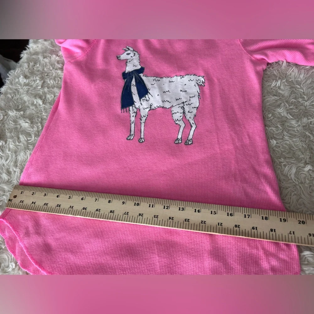 Old Navy Pink Long Sleeve Tee with Llama Design